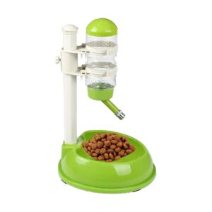 Dog Food and Water Bowl Set with Standing Dispenser for Small and Medium-Sized Pets