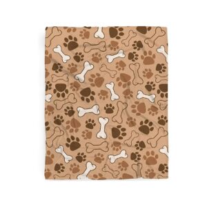 Dog Gift for Dog Lovers - Cute Paw Print Pattern Blanket for Kids