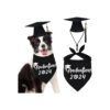 Dog Graduation Bandana and Cap with Black Tassel for 2024 Graduation Party Supplies