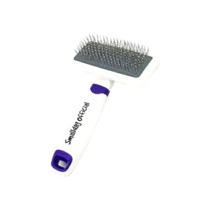 Dog Grooming Brush with Soft Bristles and Non-Slip Handle for Small Dogs and Toy Breeds