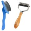 Dog Grooming Comb with Slicker Brush for Removing Tangles and Knots