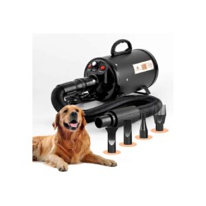 Dog Grooming Dryer with Adjustable Heat and High-Velocity Air Flow for Efficient Drying