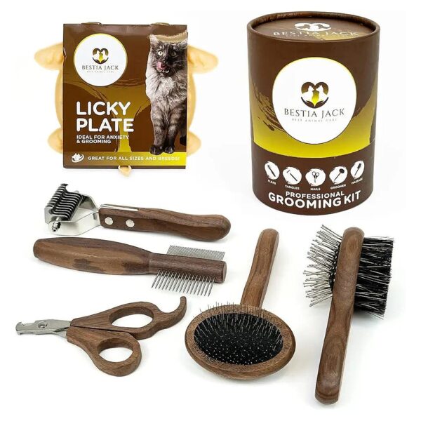 Dog Grooming Kit for Small to Medium Dogs with Nail Clippers and Deshedding Brush