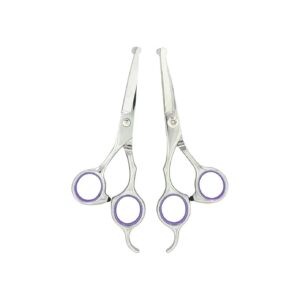 Dog Grooming Kit with Curved Tip Scissors and Straight Edge Scissors for Puppies