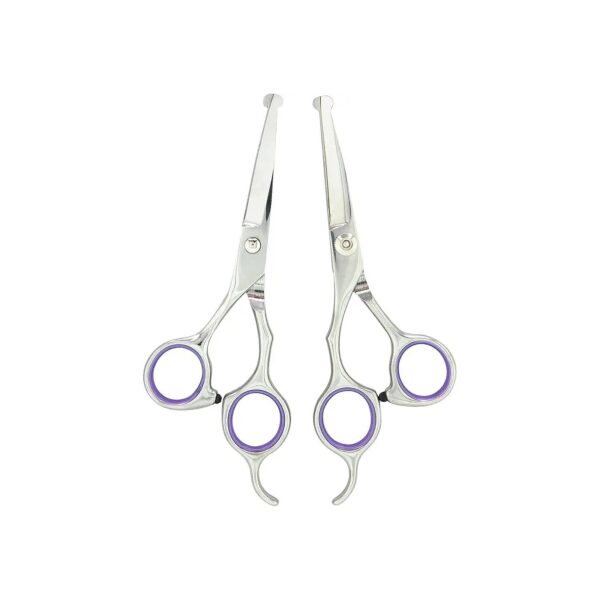 Dog Grooming Kit with Curved Tip Scissors and Straight Edge Scissors for Puppies