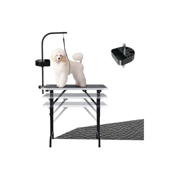 Dog Grooming Table with Adjustable Height and Grooming Arm for Pet Owners of All Sizes