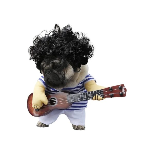 Dog Guitarist Outfit for XL Pets Christmas Birthday Halloween Funny