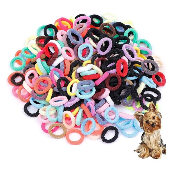 Dog Hair Accessories 300 Pieces Soft Nylon Hair Ties for Small Puppies