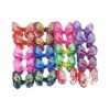 Dog Hair Bow Clips with 20pcs Assorted Color Butterfly Ribbon for Party Grooming