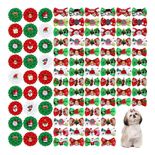 Dog Hair Bow Ties and Floral Bows for Pet Accessories and Decoration