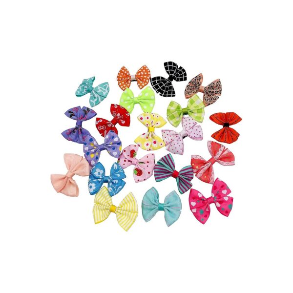 Dog Hair Bowknot Hair Clips with Alligator Clips for Small Medium Pets and Yorkshire