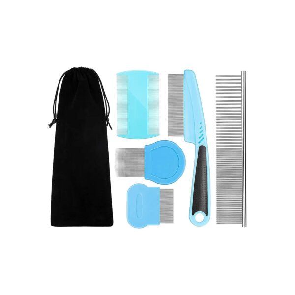 Dog Hair Comb Set with Anti-Scratch Teeth for Gentle Combing