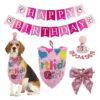 Dog Happy Birthday Party Supplies Dog Bandana Hat with Numbers Scarfs for Little Pups