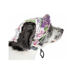 Dog Hat with UV Protection and Floral Pattern for Fashionable Canines