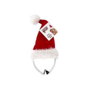 Dog Holiday Santa Hat with Adjustable Band for Large Breed Dogs