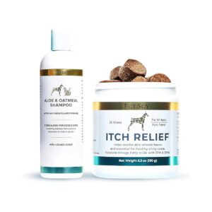 Dog Itch Relief Chews and Shampoo Bundle for Healthy Skin and Coat