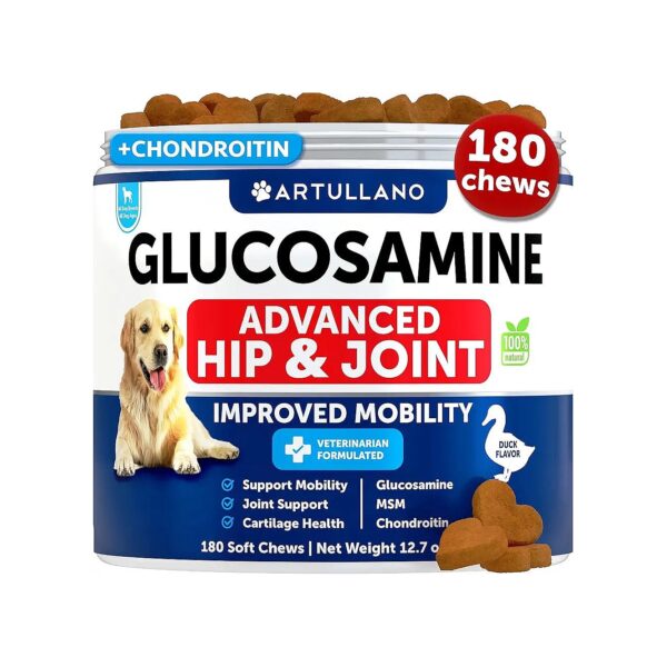 Dog Joint Health and Mobility Supplement - 180 Chews - Glucosamine Chondroitin