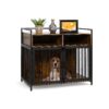 Dog Kennel Crate Furniture Indoor for Small Medium Size Dogs with Wood Metal Combination