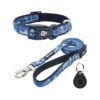 Dog Leash and Collar Set with Airtag Holder and Reflective Strips for Small Dogs