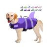 Dog Life Jacket with Ripstop Material, Rescue Handle, and Adjustable Belt for Large Dogs