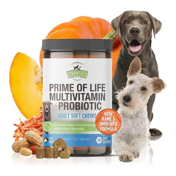 Dog Multivitamin Soft Chews with Probiotics and Omega 3 for Optimal Digestive Health