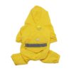 Dog Outdoor Raincoat Jumpsuit Waterproof with Hood and Leg Straps for Small dog Breeds