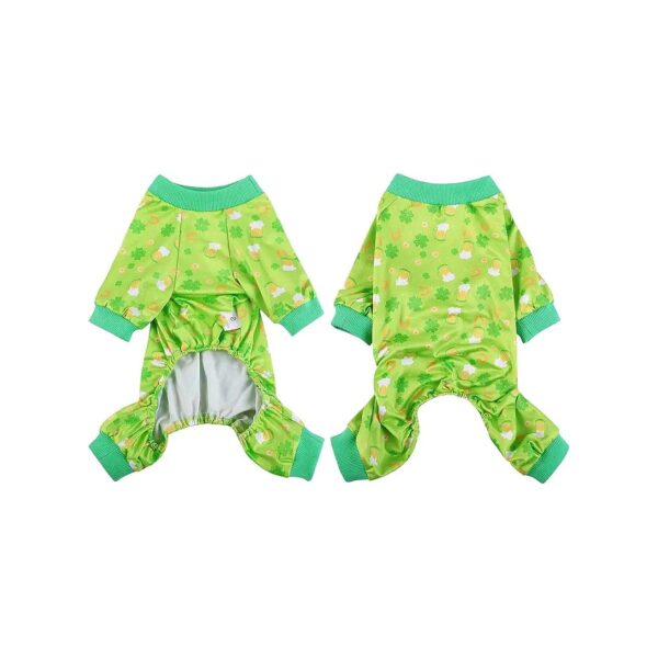 Dog Pajamas for Small Medium Dogs with St Patrick's Day Theme and Fun Patterns