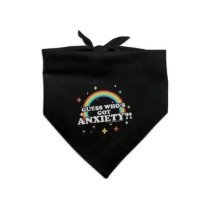 Dog Pet Bandana with Unique Anxiety Rainbow Design