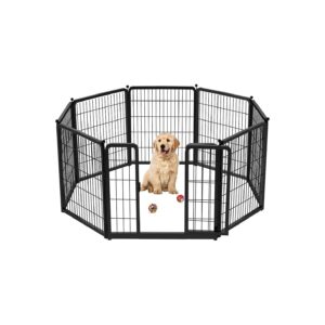 Dog Playpen for Home, Camping, and Yard - 8 Panels and Strong Stakes