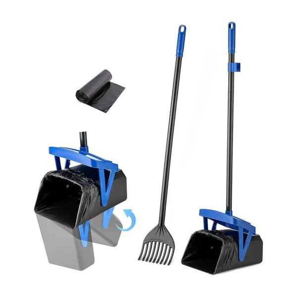 Dog Poop Scooper with Adjustable Handle and 20 Waste Bags for Large Small Dogs