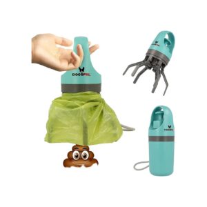 Dog Poop Scooper with Poop Bag Dispenser for Hygienic Pickups