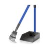 Dog Pooper Scooper with Rust-Free Metal Rake and Tray for Efficient Pet Waste Pickup