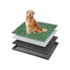 Dog Potty Grass Pad with 4-Layers, Drainage Holes, and Tray