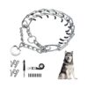 Dog Prong Collar with Martingale Chain and Rubber Caps for Medium Large Breed Dogs