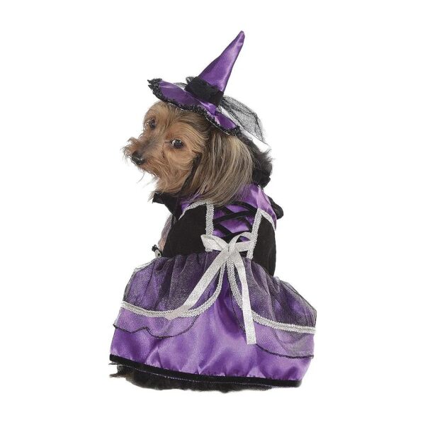 Dog Purple Witch Dress and Hat Costume, Large, Suitable for Parties and Parade