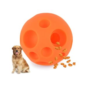 Dog Puzzle Ball Toy with Orange Treat Dispenser for Busy Dogs