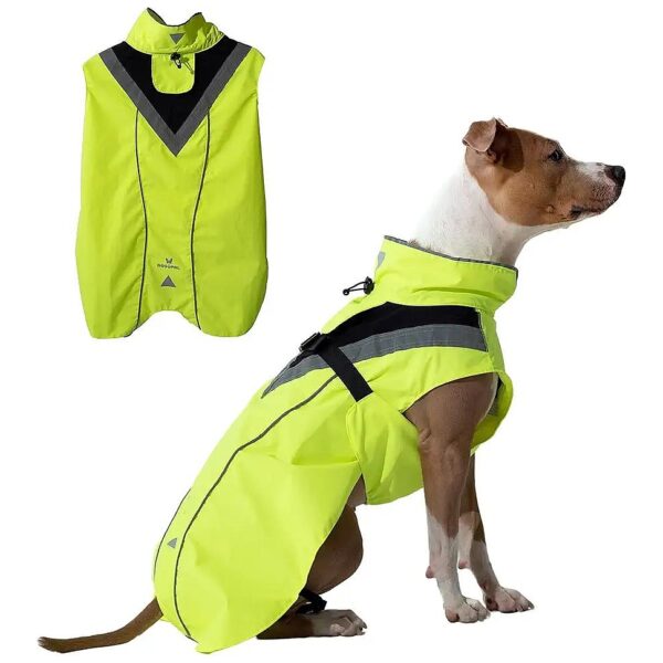 Dog Rain Coat Waterproof Reflective Small Medium and Large Dogs Includes Leash Hole