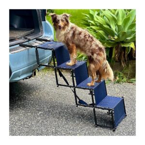 Dog Ramp for Cars and SUVs with Foldable Pet Steps for Small Medium Large Dogs