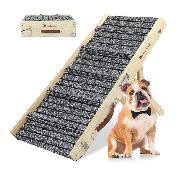 Dog Ramp for Small to Medium Dogs with Adjustable Height and Soft Surface