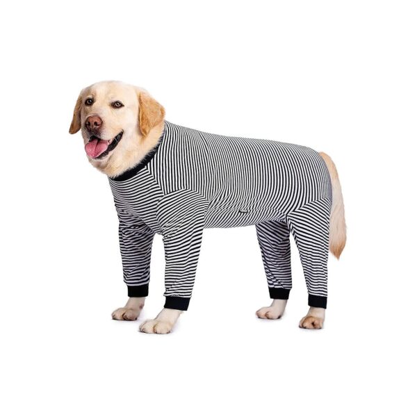 Dog Recovery Suit for Medium to Large Dogs, Striped Dog Onesie with Long Sleeve Design