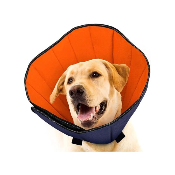 Dog Recovery Support Cone Collar for Small Medium Large Dogs Soft Comfy Orange Small Size