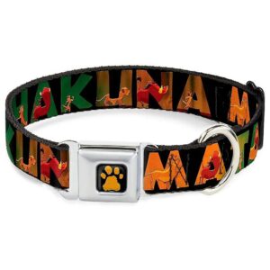 Dog Seatbelt Buckle Collar with HAKUNA MATATA Lion King Scenes for Medium to Large Breeds