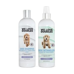 Dog Shampoo and Detangling Spray Combo for All Doodle Breeds with Organic Ingredients