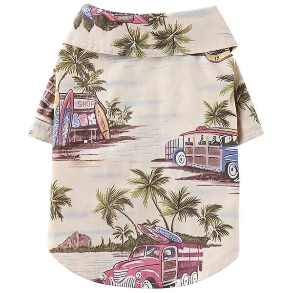 Dog Shirt featuring Hawaiian Coconut Tree Pattern for Summer Wear