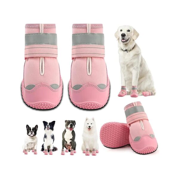 Dog Shoes for Large Medium Breed Dogs Size 6 Waterproof Adjustable Protection