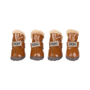 Dog Shoes for Small Dogs Waterproof Soft Rubber Sole Winter Booties