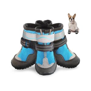 Dog Shoes for Summer Hot Pavement Waterproof Reflective Blue Large