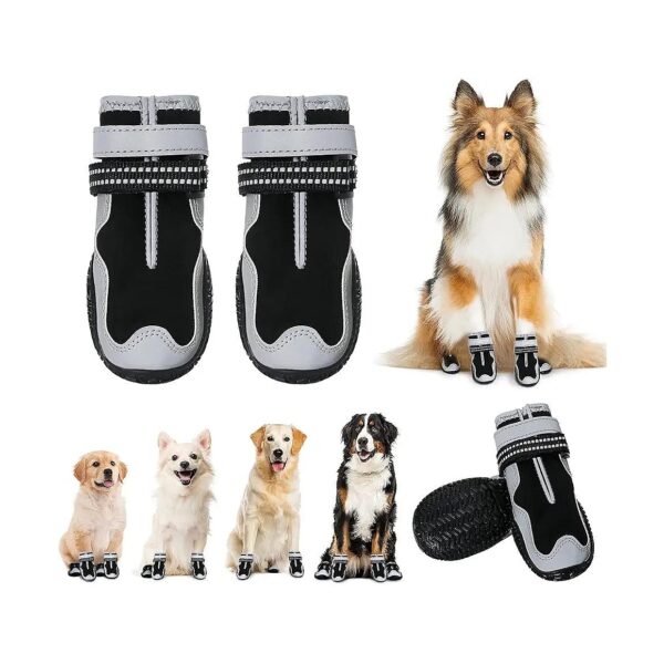 Dog Shoes with Anti Slip Rubber Soles for Winter Snow and Rain Protection for Small Dogs