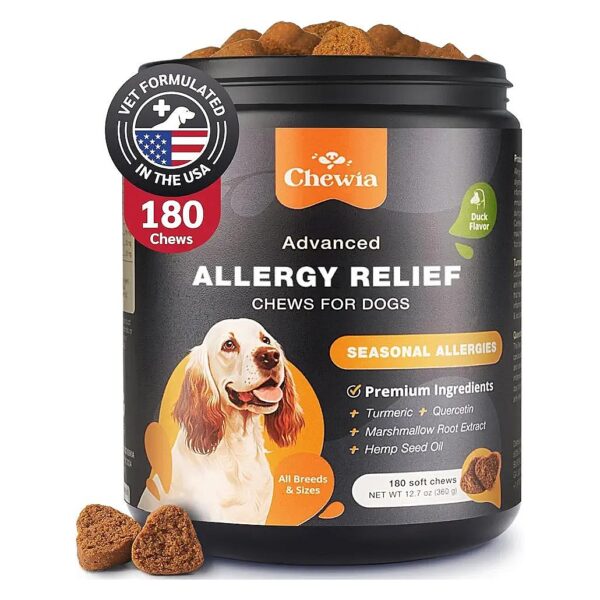 Dog Skin Relief Chews with Anti Itch and Immune Support for Seasonal Allergies