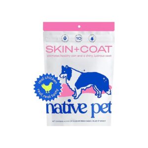 Dog Skin and Coat Chews with Real Chicken, Omega 3,